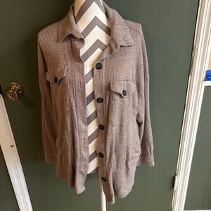 Zenana Outfitters Brown Button Down Shirt